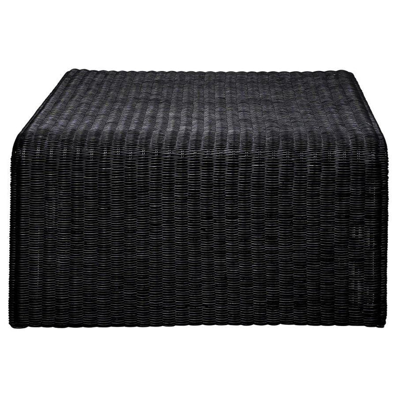 Cahya - Woven Rattan Square Coffee Table - Black