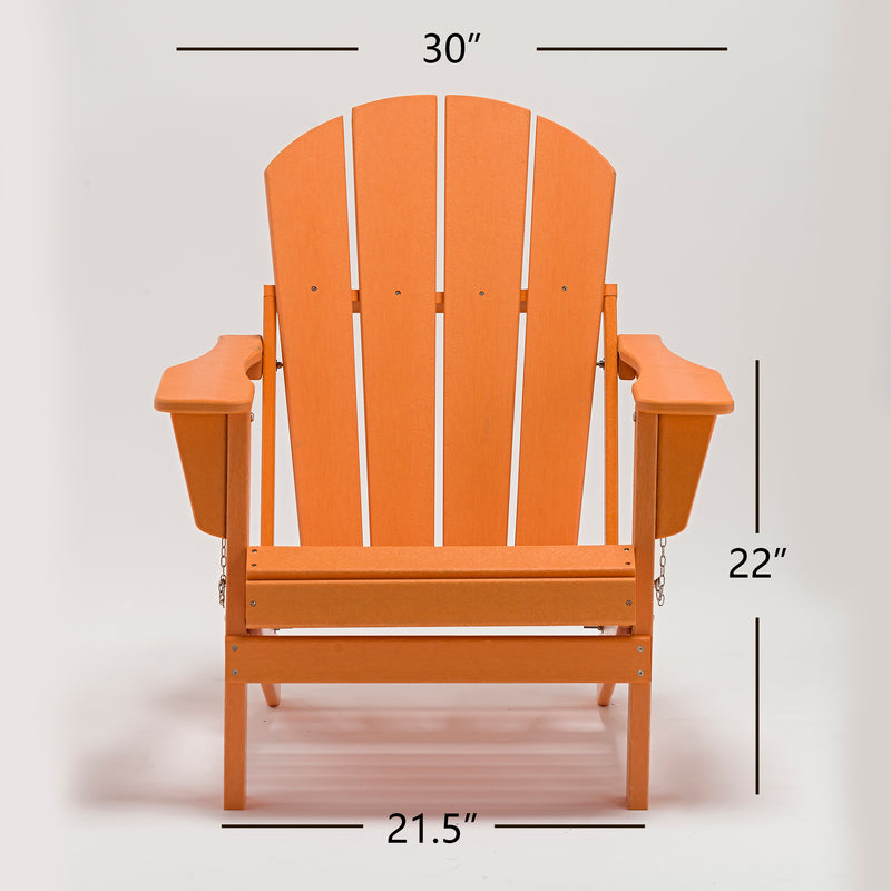 Classic Solid All-weather Folding Plastic Adirondack Chair