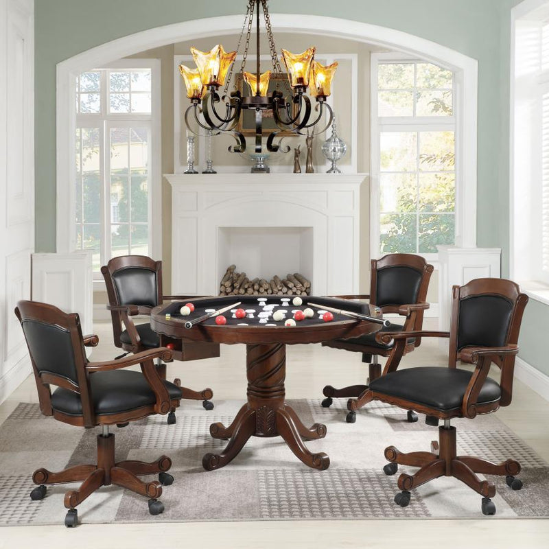 Turk - Upholstered Swivel Dining And Game Chair - Tobacco