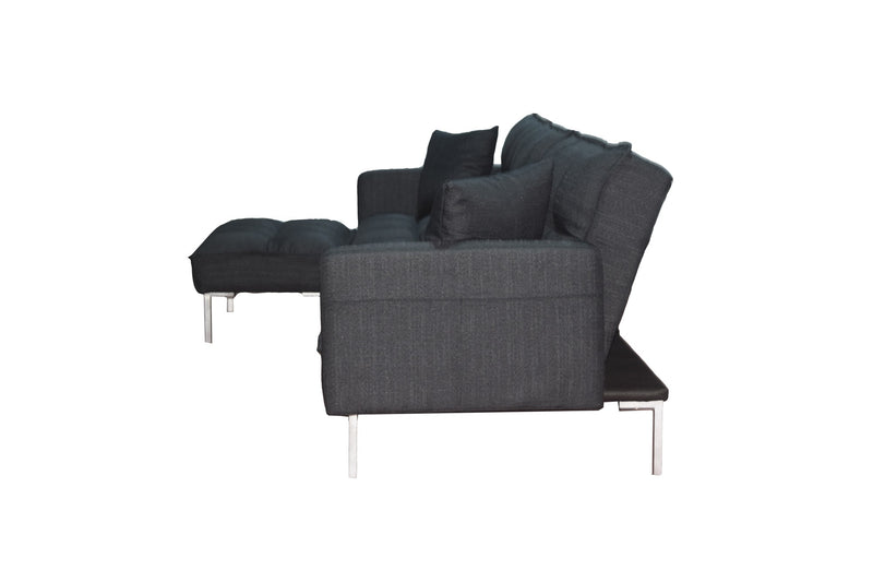 Sectional sofa couch sleeper black