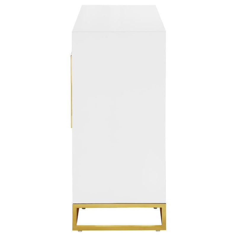 Elsa - 2 Door Wood Storage Accent Cabinet - White And Gold