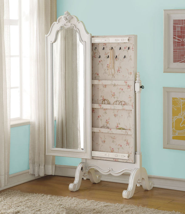 Edalene - Jewelry Armoire - Pearl White - Atlantic Fine Furniture Inc