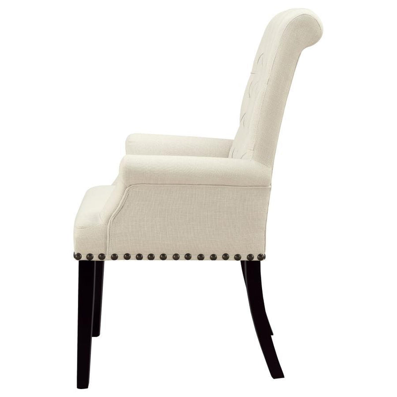 Alana - Fabric Upholstered Dining Arm Chair - Beige