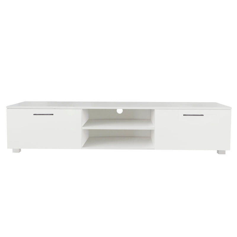 White TV Stand for 70 Inch TV Stands, Media Console Entertainment Center Television Table, 2 Storage Cabinet with Open Shelves for Living Room Bedroom