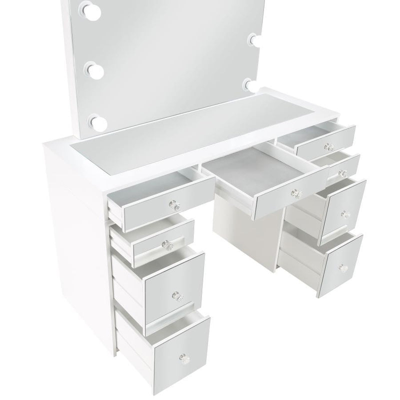 Regina - Makeup Vanity Table Set With Lighting - White