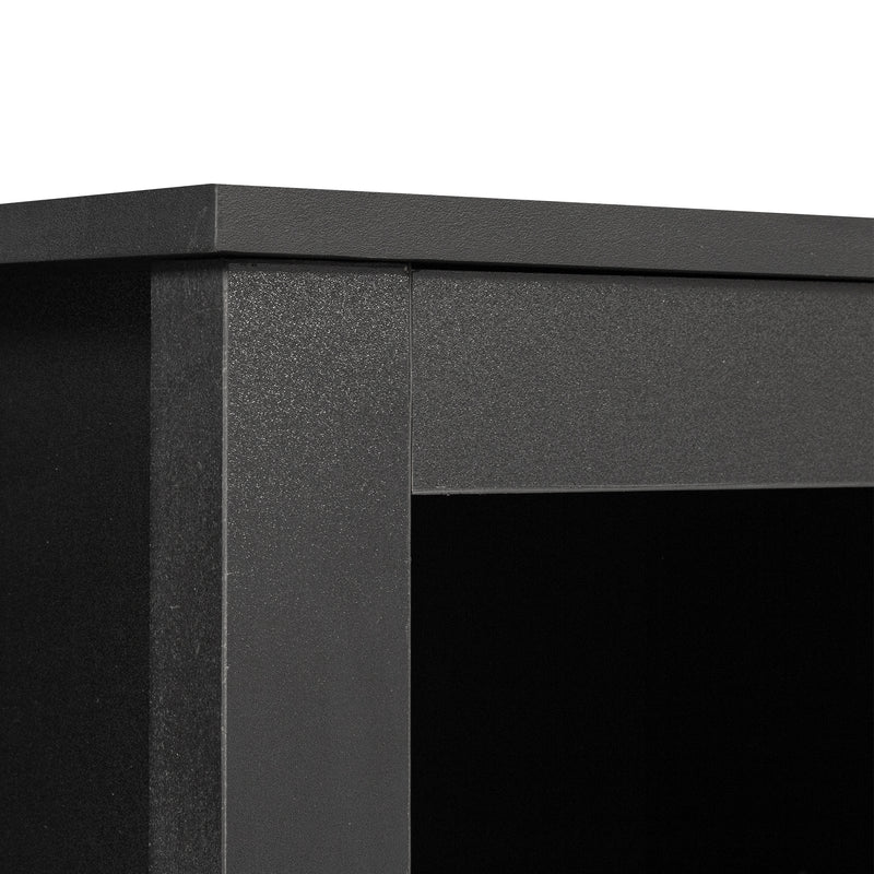 Classic 4 Cubby Fireplace TV Stand , Black