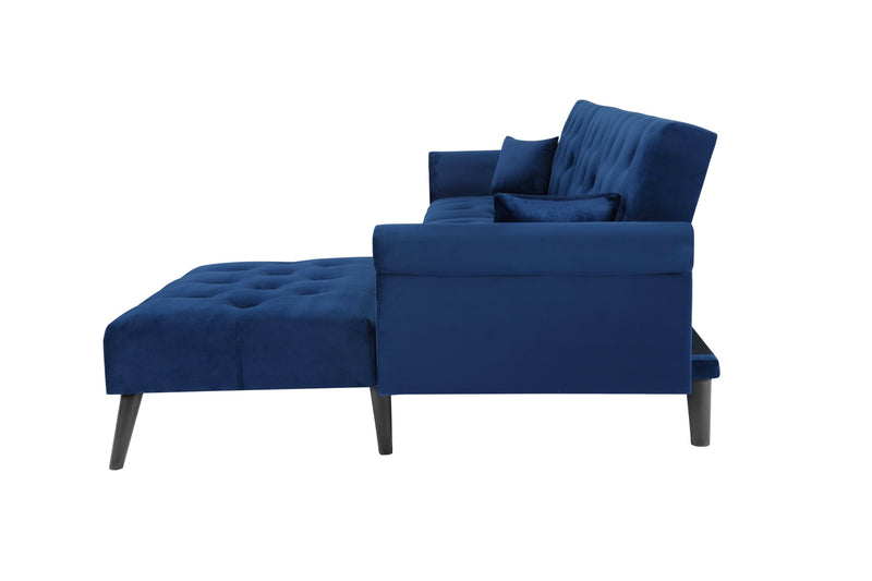 Convertible Sofa bed sleeper Navy blue velvet (same as W223S01591。Size difference, See Details in page.)