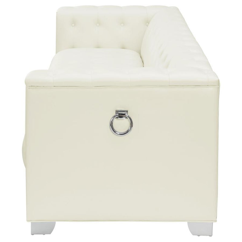 Chaviano - Upholstered Track Arm Sofa - Pearl White