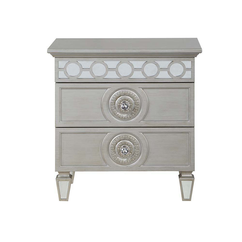 Varian - Nightstand - Silver & Mirrored Finish