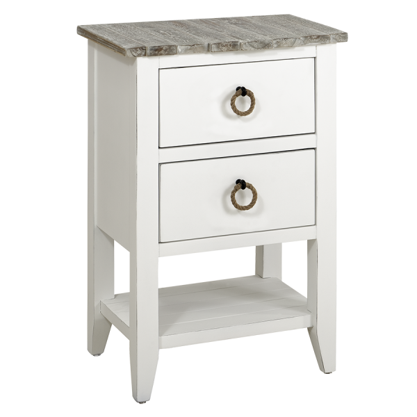 Two Drawer Chairside Cabinet - Boardwalk