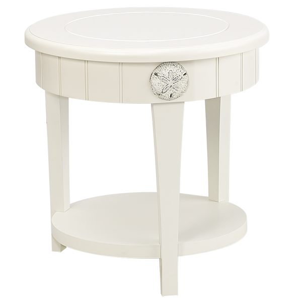 Sicily Round End Table White