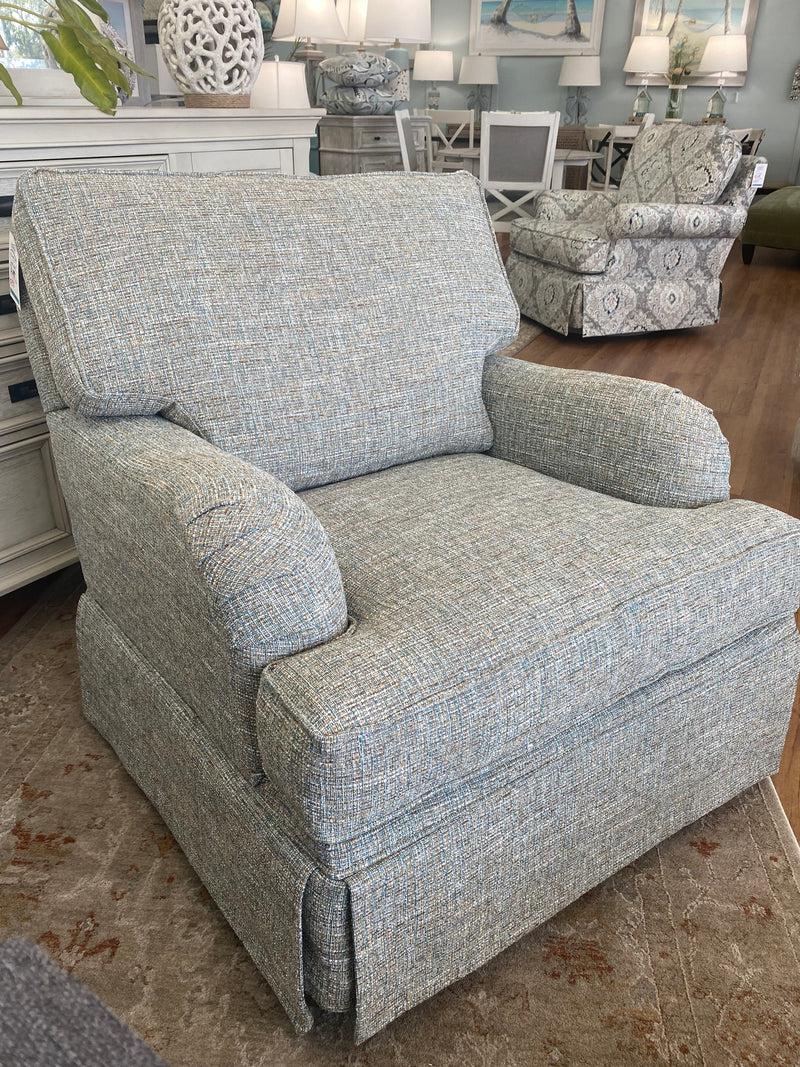 Custom Swivel Glider- Skirted Chair