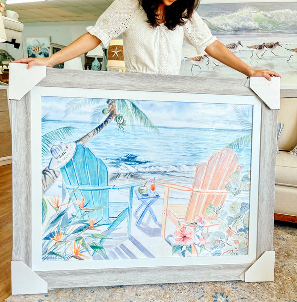 My Happy Place - Coastal Art - Oversized