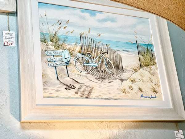 No Shoes, No Worries - Coastal Art - Large