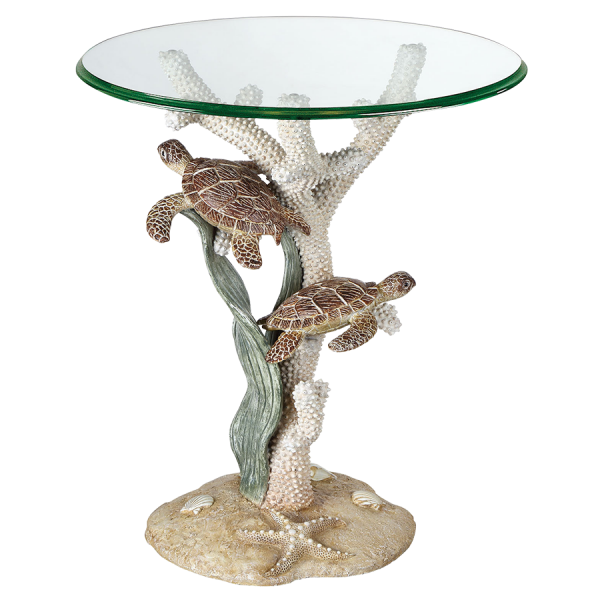 Turtle Sealife Natural Accent Table