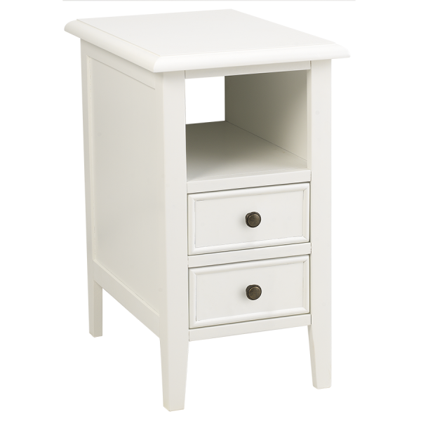 Sand Island Chairside Accent Table - White