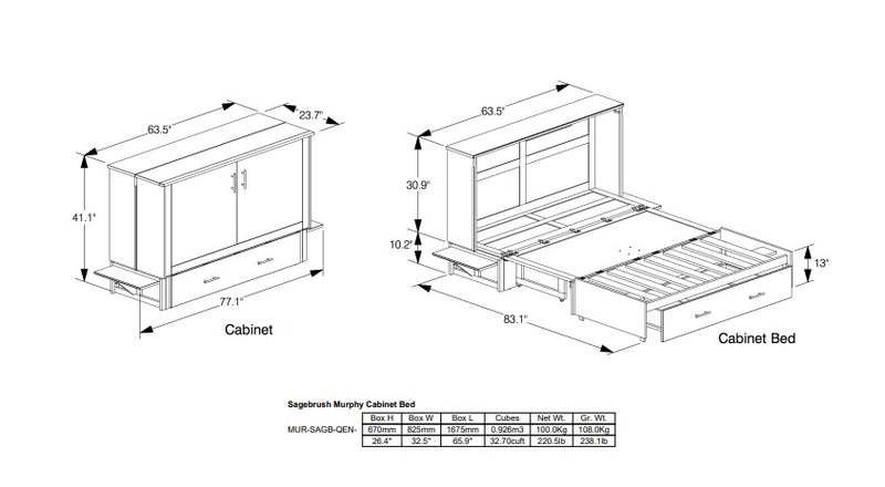 Sagebrush Murphy Cabinet Bed- bedroom furniture Melbourne fl