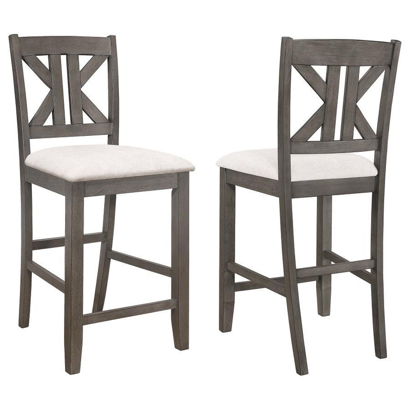 Athens - Wood Counter Chair With Cushion (Set of 2) - Barn Gray - Atlantic Fine Furniture Inc