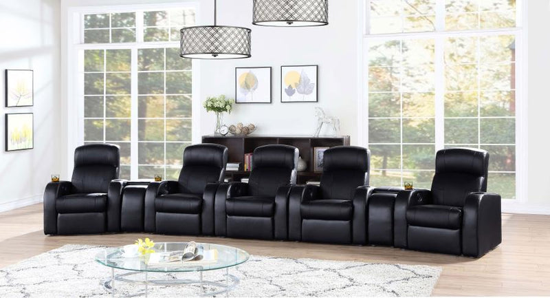 Cyrus - Upholstered Track Arm Recliner - Black