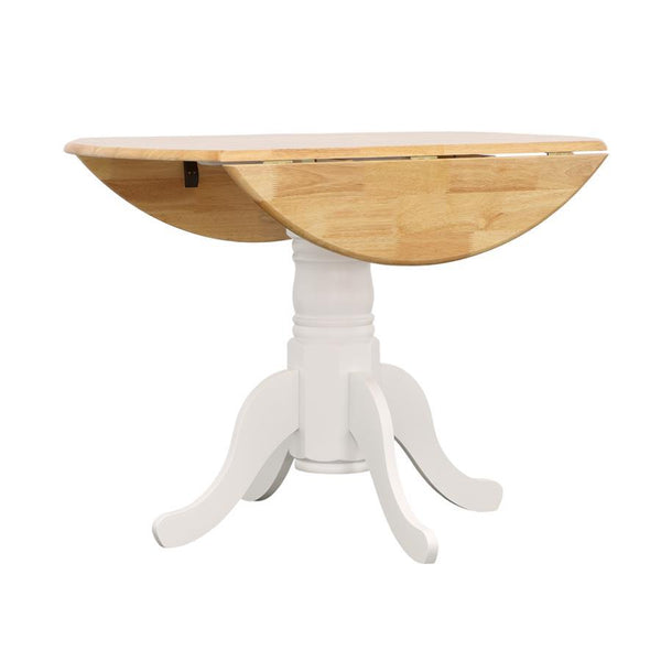 Allison - Round Drop Leaf Extension Dining Table - White - Atlantic Fine Furniture Inc