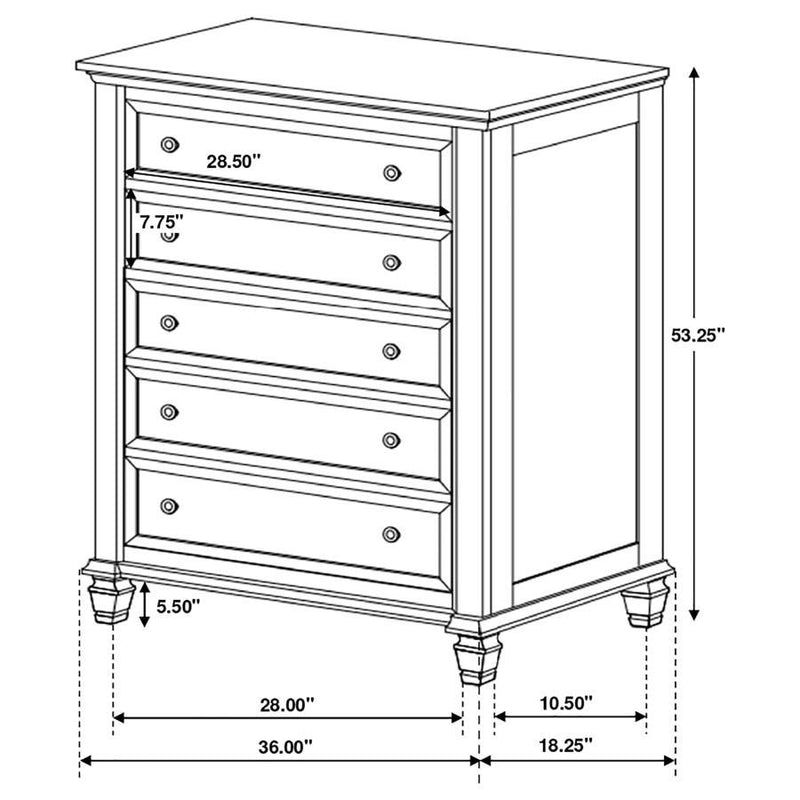 Sandy Beach - 5-drawer Chest