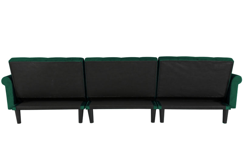 Convertible Sofa bed sleeper Green velvet  (same as W223S01594。Size difference, See Details in page.)