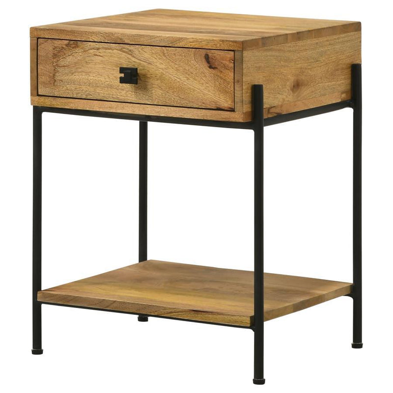 Declan - 1-Drawer Wood Accent Side Table - Natural Mango