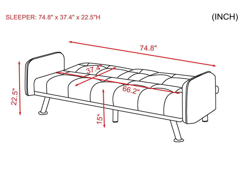 SLEEPER SOFA LIGHT GREY（same as W22339669。Size difference, See Details in page.）