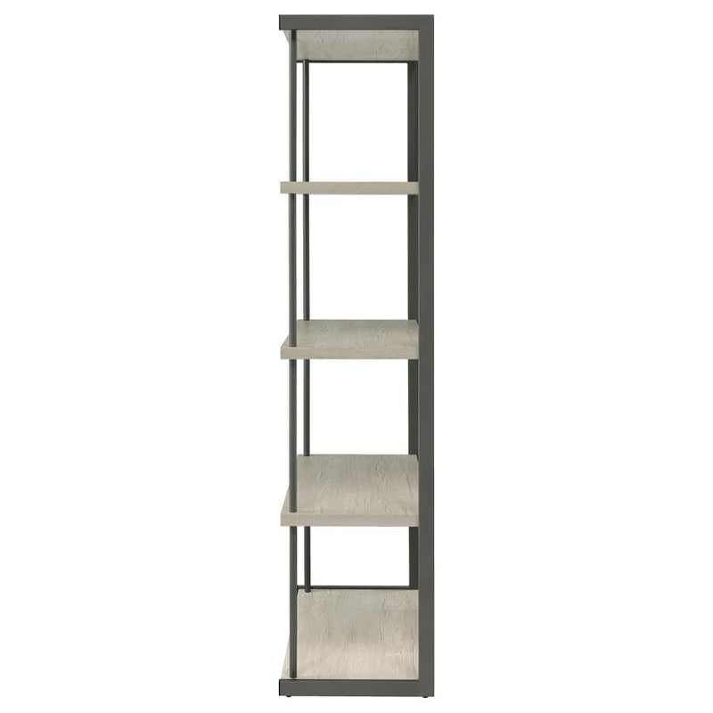 Loomis - 4-Shelf Bookshelf - Whitewashed Gray