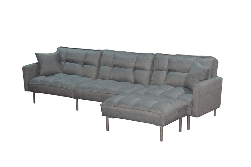 Sectional sofa couch sleeper grey