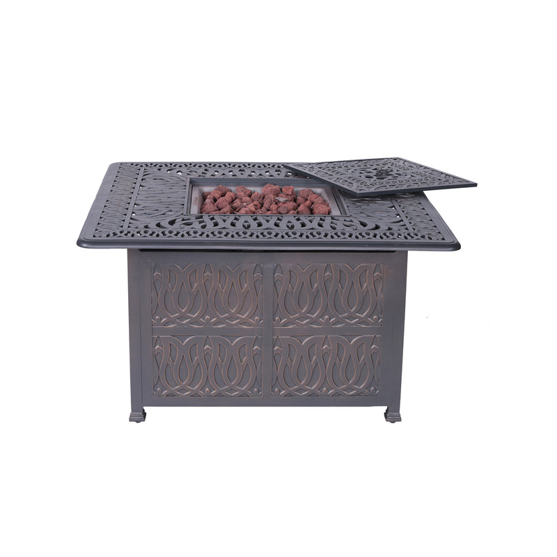 Powder Coated Aluminum Propane Gas Fire Pit Table