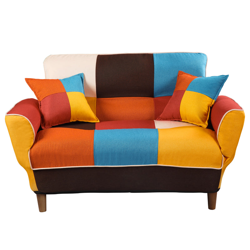 [VIDEO provided] U_STYLE Small Space Colorful Sleeper Sofa, Solid Wood Legs