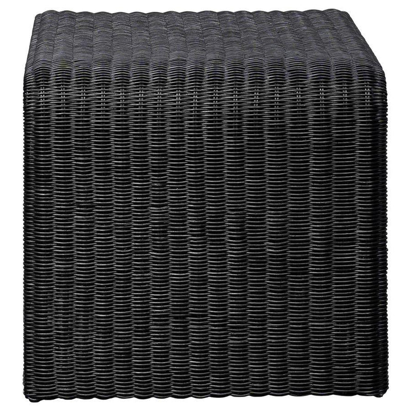 Cahya - Woven Rattan Square End Table - Black