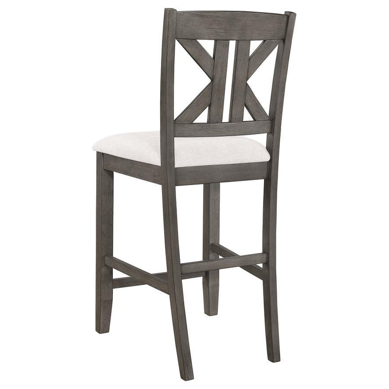 Athens - Wood Counter Chair With Cushion (Set of 2) - Barn Gray