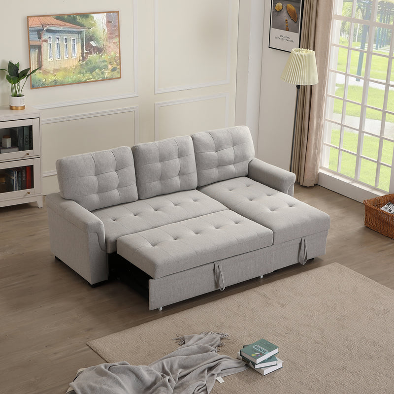 Upholstery Sleeper Sectional Sofa Gray