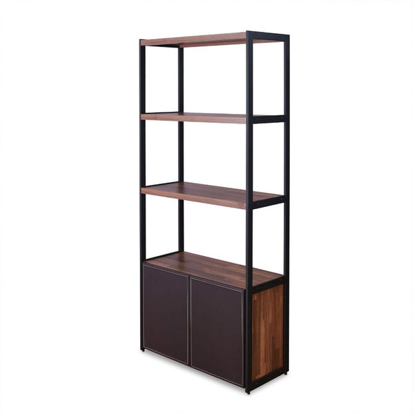 Sara - Bookshelf - Espresso PU, Walnut & Sandy Black