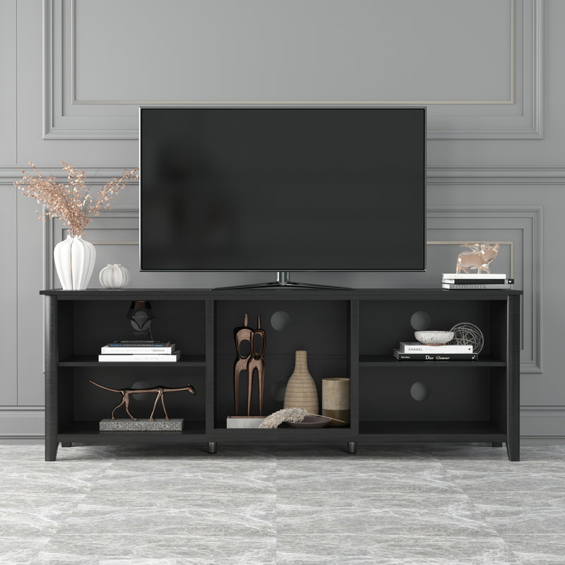 TV Stand Storage Media Console Entertainment Center,Tradition Black,wihout drawer