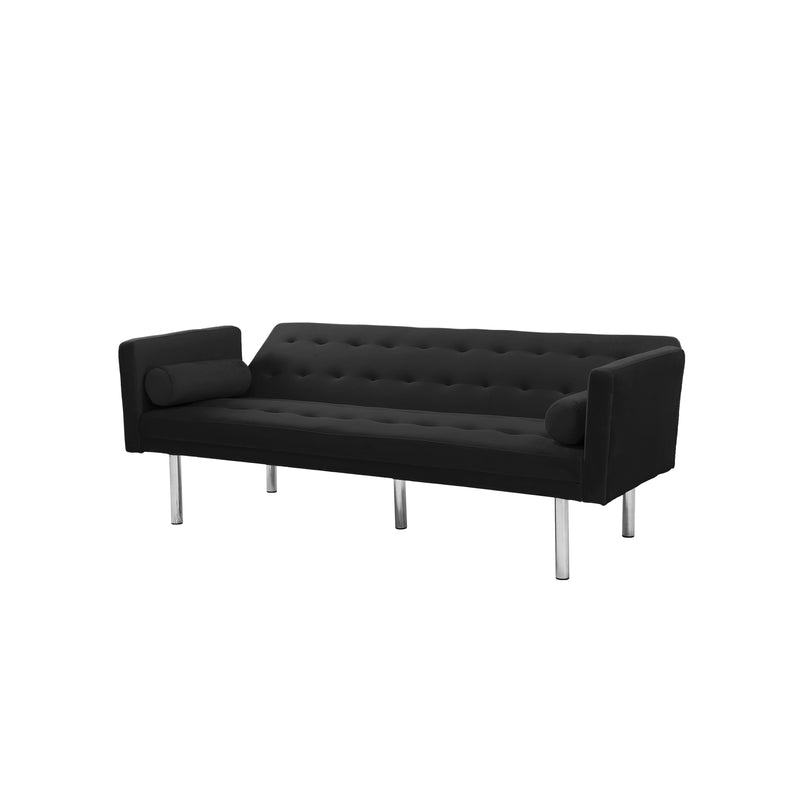 Square arm sleeper sofa Black VELVET ***Not available for sale on Walmart***