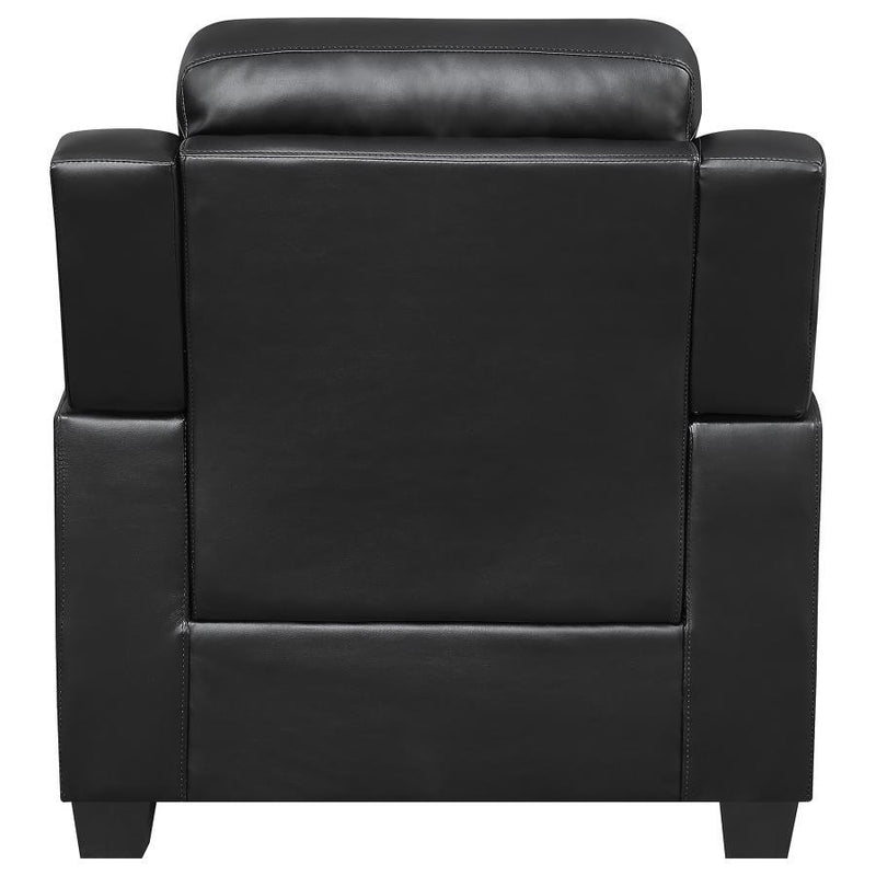 Finley - Upholstered Padded Arm Tufted Accent Chair - Black