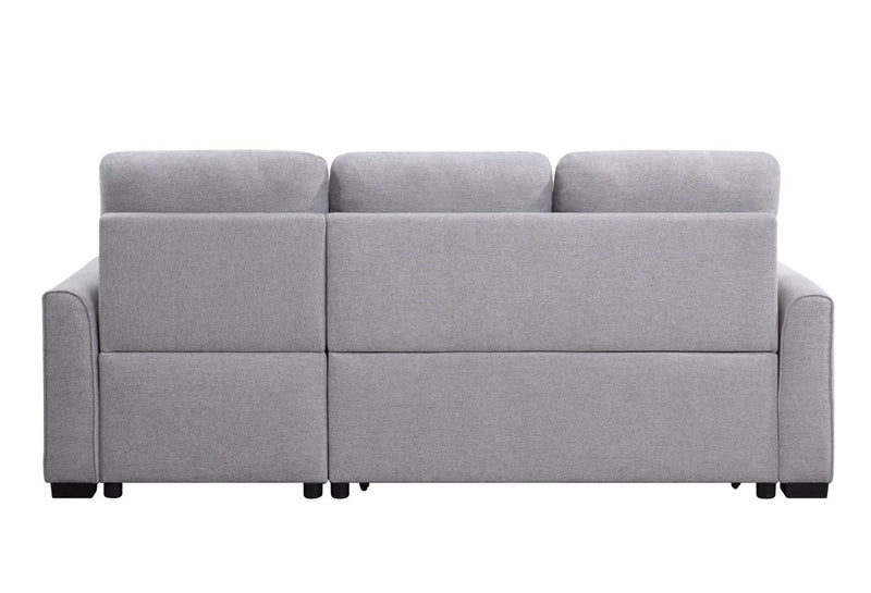 ACME Amboise Reversible Storage Sleeper Sectional Sofa, Light Gray Fabric 55550 - Atlantic Fine Furniture Inc