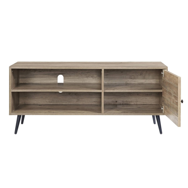 ACME Baina II TV Stand in Rustic Oak & Black Finish LV00746 - Atlantic Fine Furniture Inc