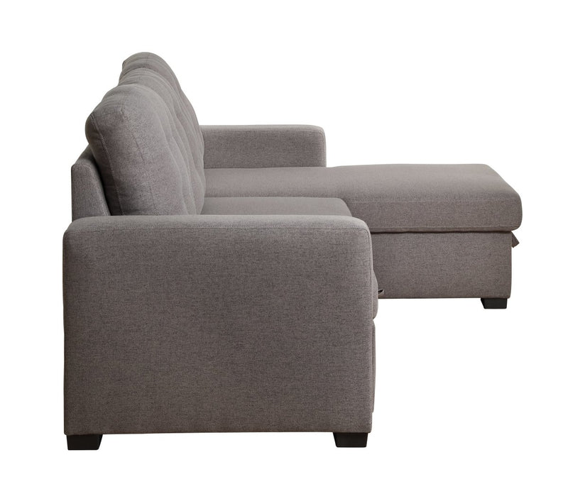 ACME Chambord Reversible Storage Sleeper Sectional Sofa, Gray Fabric 55555 - Atlantic Fine Furniture Inc