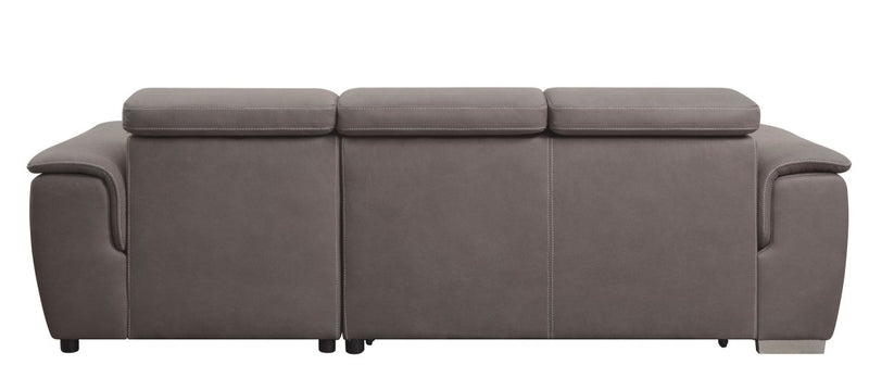 ACME Haruko Storage Sleeper Sectional Sofa, Light Brown PU 55535 - Atlantic Fine Furniture Inc