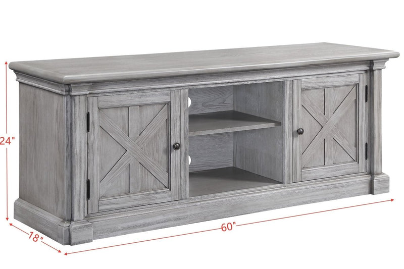 ACME Lucinda TV Stand, Gray Oak 91612 - Atlantic Fine Furniture Inc