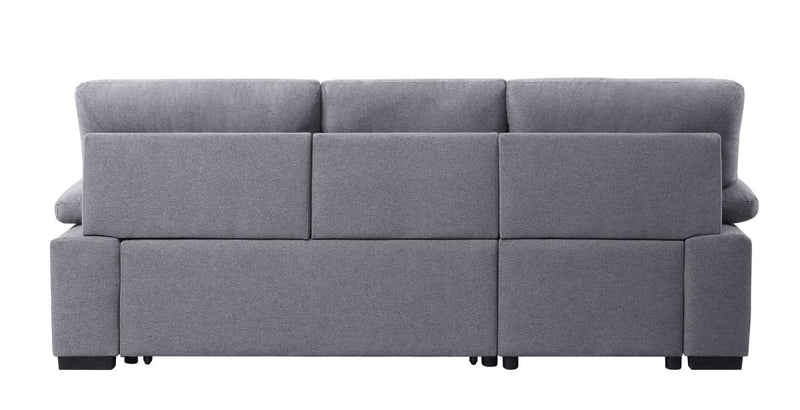 ACME Nazli Reversible Storage Sleeper Sectional Sofa, Gray Fabric 55525 - Atlantic Fine Furniture Inc