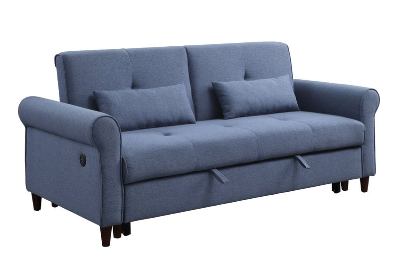 ACME Nichelle Sleeper Sofa, Blue Fabric 55565 - Atlantic Fine Furniture Inc