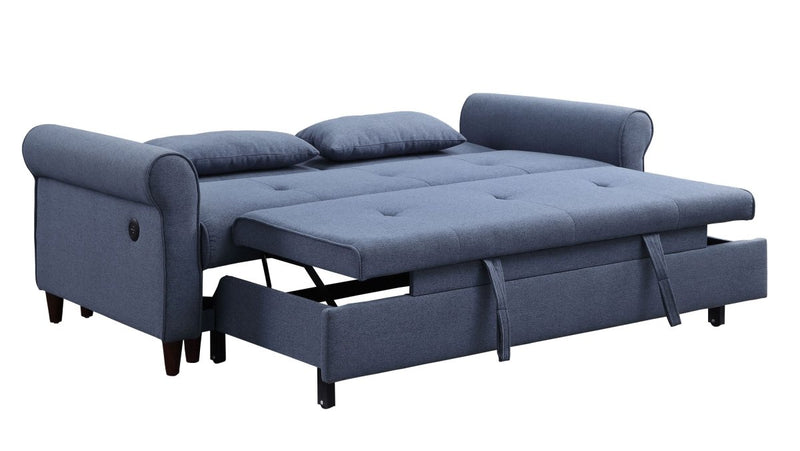 ACME Nichelle Sleeper Sofa, Blue Fabric 55565 - Atlantic Fine Furniture Inc