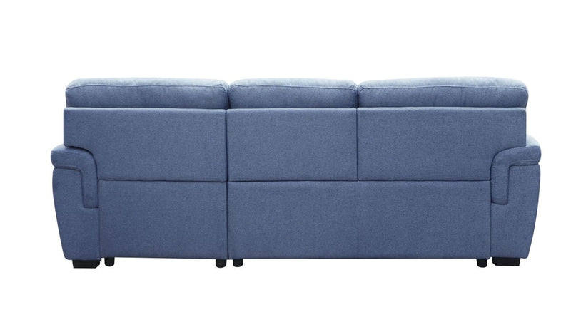 ACME Noemi Reversible Storage Sleeper Sectional Sofa, Blue Fabric 55540 - Atlantic Fine Furniture Inc