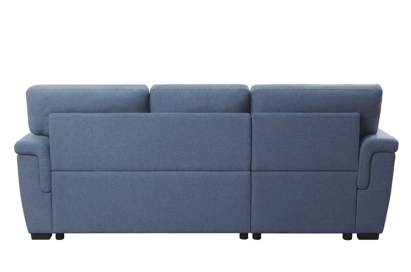 ACME Noemi Reversible Storage Sleeper Sectional Sofa, Blue Fabric 55540 - Atlantic Fine Furniture Inc