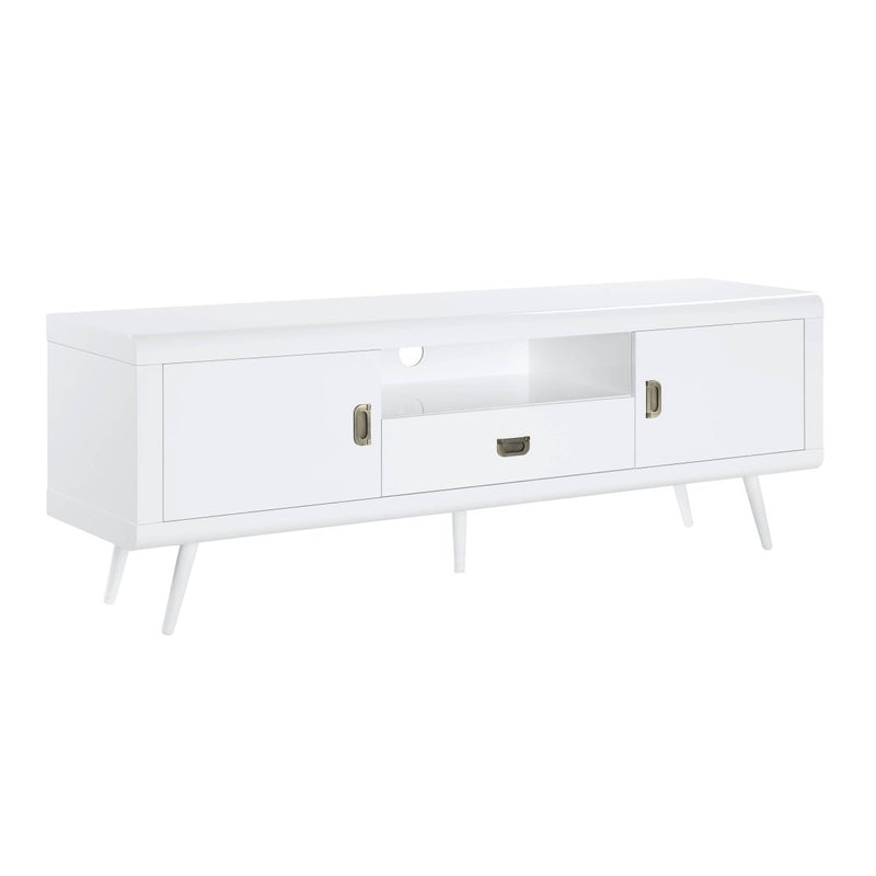 ACME Pagan TV Stand in White High Gloss Finish LV00745 - Atlantic Fine Furniture Inc